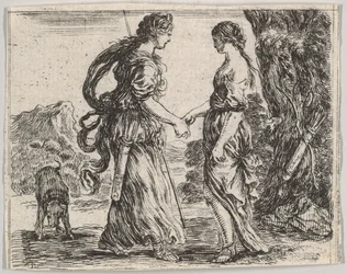 Jupiter und Kallisto, aus Spiel der Mythologie Jeu de la Mythologie, 1644