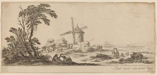 Landschaft mit Windmühle