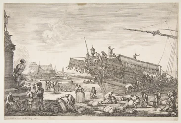 Beladen einer Galeere, aus Ansichten des Hafens von Livorno, 1654-55