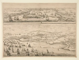 Plan der Belagerung von La Rochelle, 1628