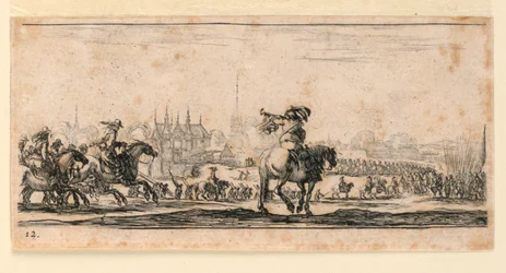 Tafel 12, aus "Desseins de Queleques Conduites de Troupes, Canons, et Ataques de Villes"