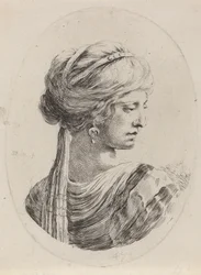 Sultanine in einem verschleierten Turban, von hinten gesehen, 1649-1650