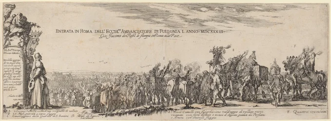 Titelseite für "Einzug in Rom seiner Exzellenz des polnischen Botschafters"
