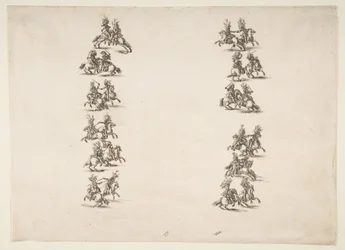 Vierundzwanzig Kavaliere kämpfen in zwei Kolonnen