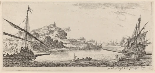 Zwei Galeeren und ihre Boote, um oder vor 1647