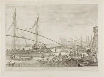 Ansicht der Befestigungen, aus Ansichten des Hafens von Livorno