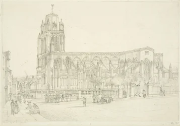 Südansicht der St. Mary Redcliffe Kirche, ca. 1835