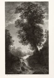 Ein Wasserfall im Mondlicht