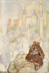 Sie ritten zu einem stattlichen Palast, Illustration aus 
