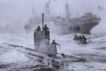 Versenkung des britischen Handelsschiffs Linda Blanche durch das deutsche U-Boot U-21 vor Liverpool, Erster Weltkrieg, 30. Januar 1915