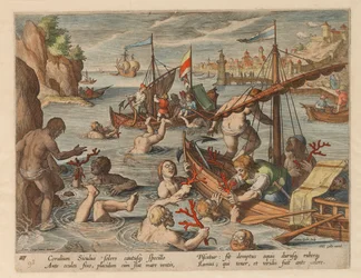 Korallenfischen. Aus der Serie Venationes Ferarum, Avium, Piscium, 1578