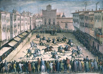Pferderennen auf der Piazza Santa Croce, 1561-1562