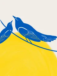 Hoffnungsvolle blaue Vögel
