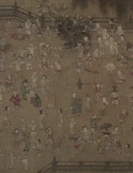 Einhundert Kinder beim Spielen