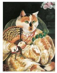 Illustration aus Pre-Raphaelite Cats (veröffentlicht 1999)