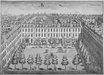 Vogelperspektive von Devonshire Square, City of London, 1740