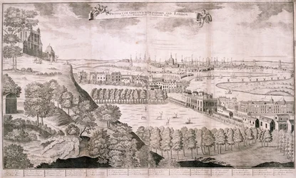 Blick vom Greenwich Park, London, 1723
