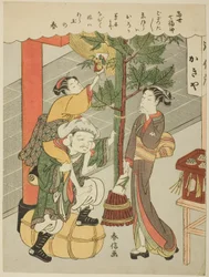 Daikokuten, aus der Serie "Die sieben Glücksgötter im modernen Leben (Tosei Shichi Fukujin)"