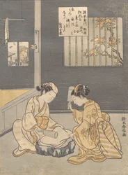 Tuchwalken am Juwelenfluss Kinuta no Tamagawa, ca. 1768