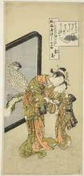 Papagei Komachi (Omu Komachi), aus der Serie Die sieben modischen Aspekte von Komachi (Furyu yatsushi nana Komachi)