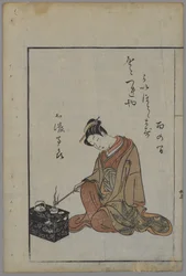 Sitzende Schönheit, Edo-Periode
