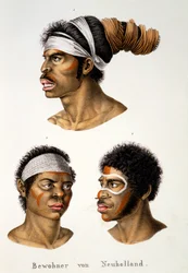 Eingeborene von New Holland (Australien), aus Ethnologische Studie verschiedener Rassentypen von verschiedenen Kontinenten, von C.I. Brodtmann, 1824