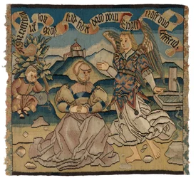 Wandteppichpanel mit Hagar und dem Engel