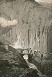 Die Teufelsbrücke - St. Gotthard Straße, Schöllenenschlucht