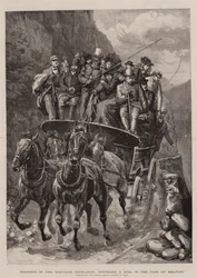 Touristen in den westlichen Highlands, ein Hügel im Pass von Melfort