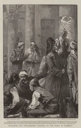 Erklärung der entzündlichen Plakate an den Wänden in Stamboul