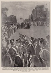 Krankenschwestern im Windsor Castle, der Vorbeimarsch
