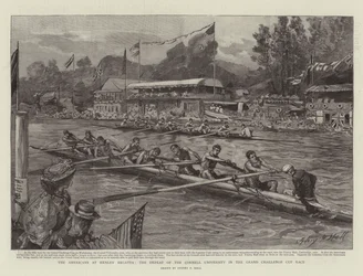 Die Amerikaner bei der Henley-Regatta, die Niederlage der Cornell University im Grand Challenge Cup Rennen