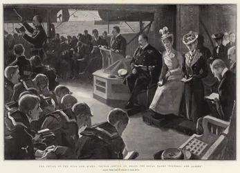 Die Kreuzfahrt des Königs und der Königin, Gottesdienst an Bord der königlichen Yacht Victoria und Albert