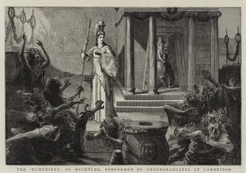 Die Eumeniden des Aischylos, aufgeführt von Studenten in Cambridge