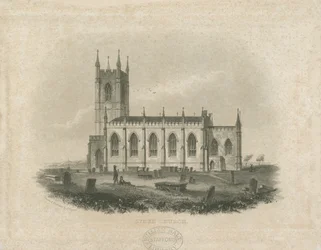 Stoke-upon-Trent Kirche [Neu]: Stahlstich (vignettierte), undatiert [?Mitte 19. Jh.]