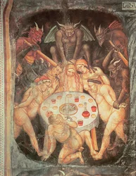 Hölle, Detail der Habgierigen, um 1394