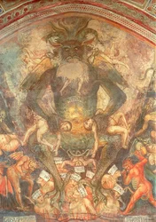 Das Jüngste Gericht, Detail des Leviathans, um 1394
