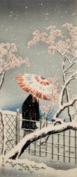 Pflaumenbaum im Schnee
