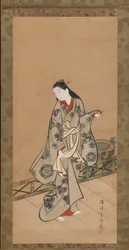 Frau auf der Veranda