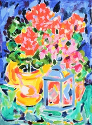 Lebendiges Blumenstillleben