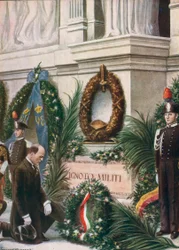 Huldigung von il Duce am Grab des unbekannten Soldaten