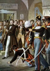 Aufstandsbewegungen von 1830: Die Verhaftung von Ciro Menotti, italienischer Patriot und Mitglied der Carbonari-Bewegung in Modena, 1830