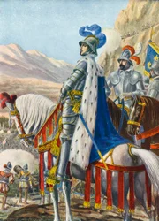 König Franz I. von Frankreich besichtigt die Alpen am 15. August 1515