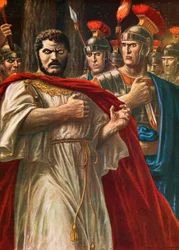 Der Kaiser Caracalla kurz vor seiner Ermordung durch Julius Martialis