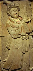 Terrakotta-Stele mit Musiker, Tang-Dynastie