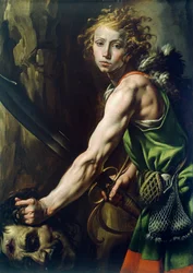 David mit dem Kopf von Goliath