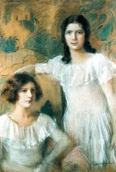 Porträt von zwei Mädchen, ca. 1910