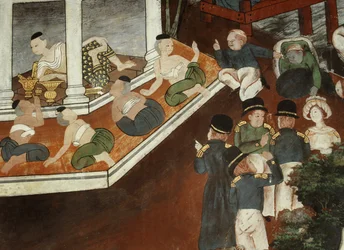 Palastdame empfängt muslimische Händler und westliche Seeleute, Rattanakosin-Schule
