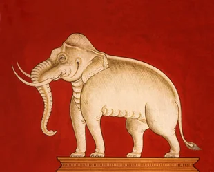 Weißer Elefant, Seite aus einem Manuskript über Elefantentraining