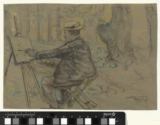 Porträt von Henricus, malend in der Loolaan in Den Haag